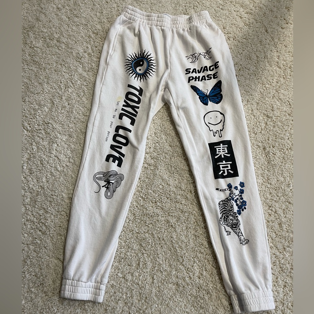 White graphic Sweatpants from Adika